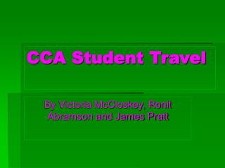 CCA Student Travel