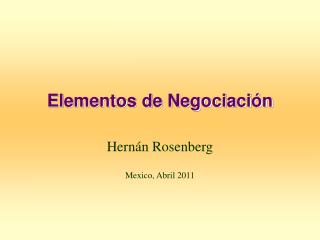 Elementos de Negociaci ón