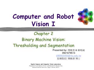 Computer and Robot Vision I