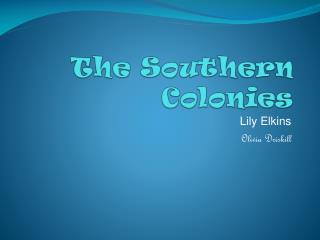 The Southern Colonies