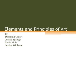 Elements and Principles of Art