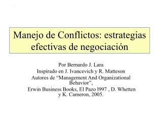 Manejo de Conflictos: estrategias efectivas de negociación