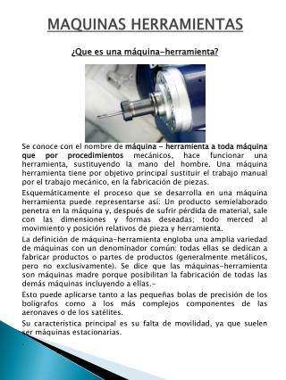 MAQUINAS HERRAMIENTAS