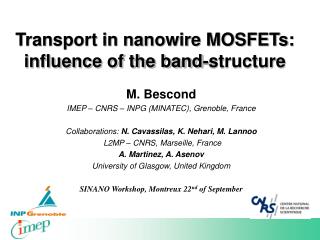 Transport in nanowire MOSFETs: influence of the band-structure