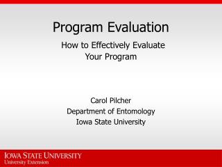 Program Evaluation How to Effectively Evaluate Your Program