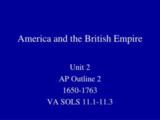 America and the British Empire