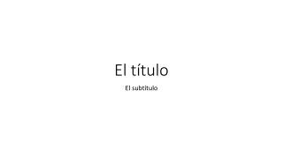 El título