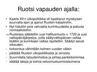 Ruotsi vapauden ajalla: