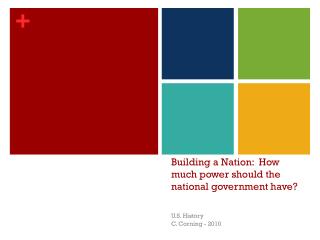 Building a Nation: How much power should the national government have?