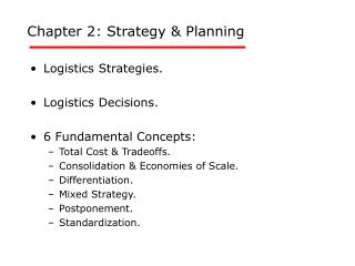 Chapter 2: Strategy &amp; Planning