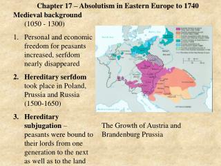 Chapter 17 – Absolutism in Eastern Europe to 1740