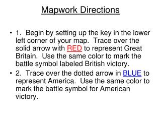 Mapwork Directions