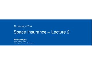 Space Insurance – Lecture 2