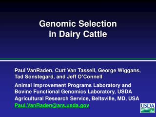 Genomic Selection in Dairy Cattle