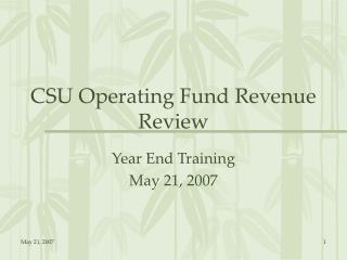 CSU Operating Fund Revenue Review