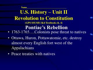 Pontiac’s Rebellion