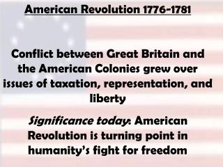 American Revolution 1776-1781