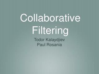 Collaborative Filtering