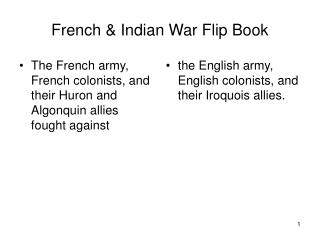 French &amp; Indian War Flip Book