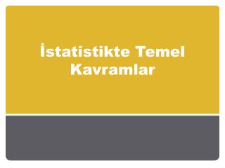 İstatistikte Temel Kavramlar