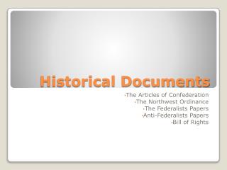 Historical Documents