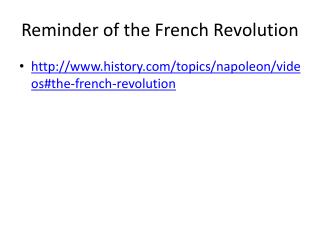 Reminder of the French Revolution