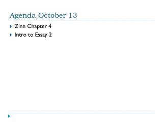 Agenda October 13