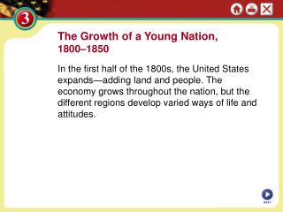 The Growth of a Young Nation, 1800–1850