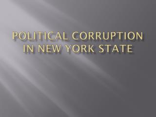Political corruption in New York State