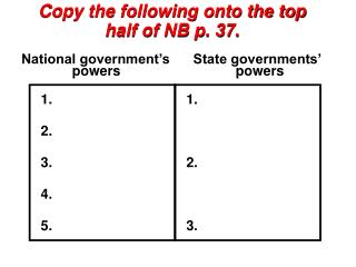 Copy the following onto the top half of NB p. 37.