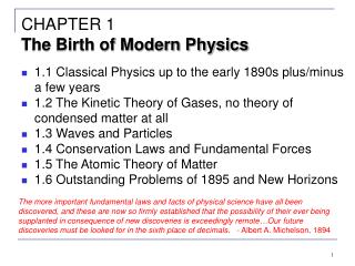 CHAPTER 1 The Birth of Modern Physics