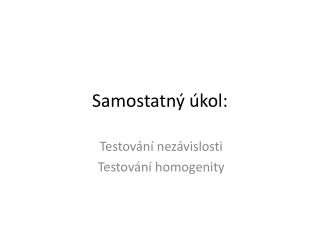 Samostatný úkol:
