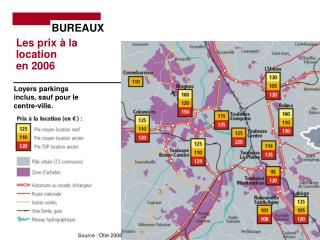 Les prix à la location en 2006