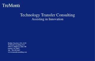 Technology Transfer Consulting Assisting in Innovation