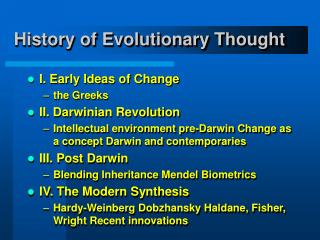 History of Evolutionary Thought