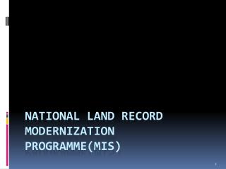 National Land Record Modernization Programme(MIS)