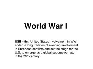 World War I