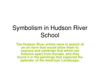 Symbolism in Hudson River School