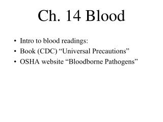 Ch. 14 Blood