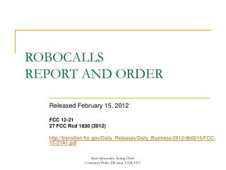 ROBOCALLS REPORT AND ORDER