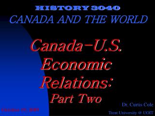 HISTORY 3040 CANADA AND THE WORLD