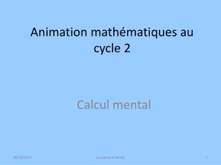 Animation mathématiques au cycle 2