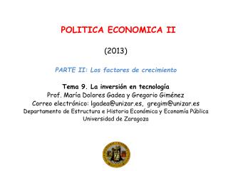 POLITICA ECONOMICA II