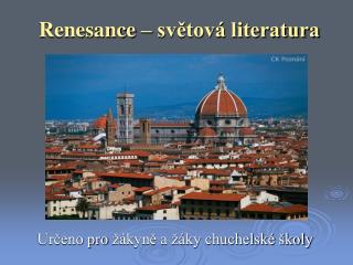 Renesance – světová literatura