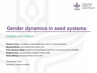Gender dynamics in seed systems
