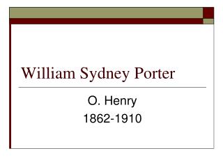 William Sydney Porter