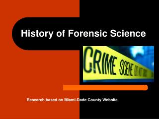 History of Forensic Science