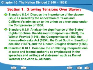 Section 1: Growing Tensions Over Slavery