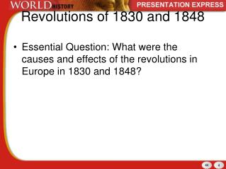 Revolutions of 1830 and 1848