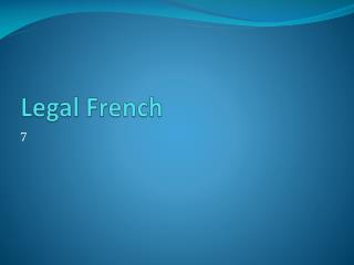 Legal French